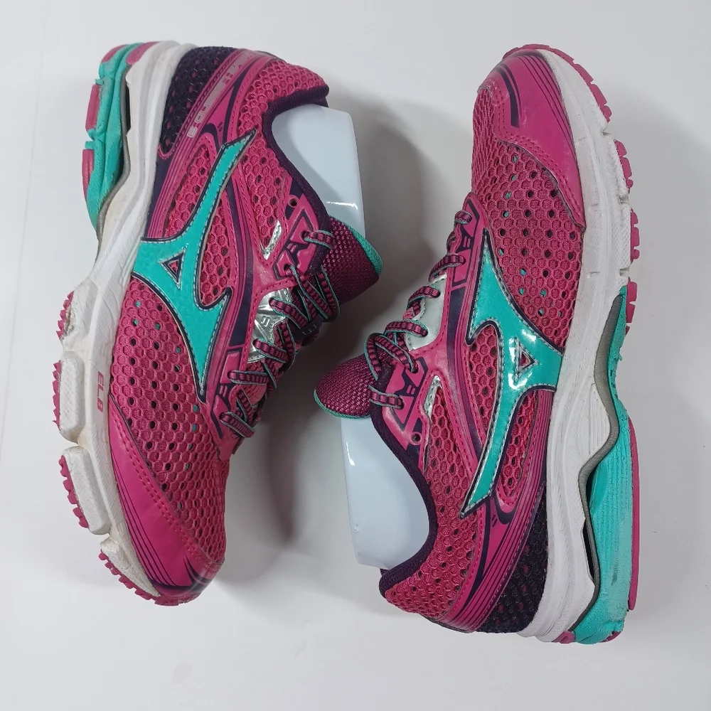 Mizuno Wave Legend 3 Pink Turquoise Trainers Sneakers Tennis Shoe Women's Size 7